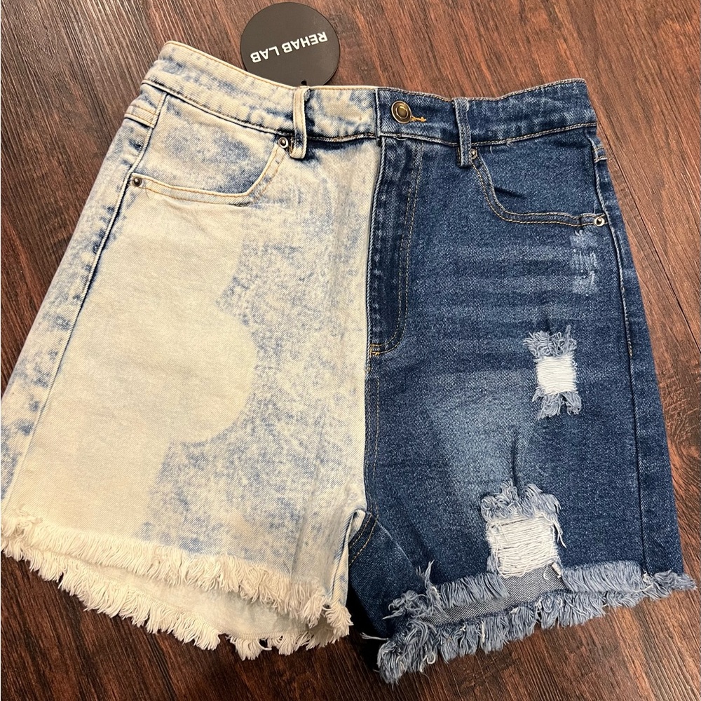 Rehab Lab Women's Two-Tone Denim Shorts